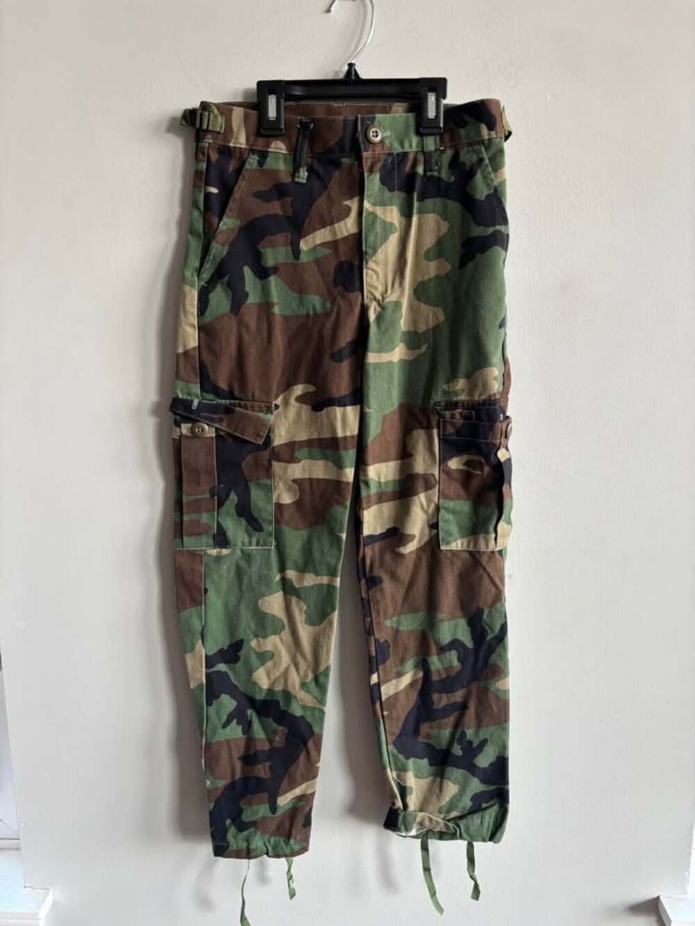Vintage 90s Propper Youth Size 12 Woodland Camo Cargo Pants Cinch Leg Boys Girls